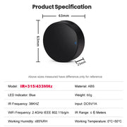 Essentialshouses WIFI Remote Control with Tuya APP Intelligent WIFI Universal Remote Control Support APP Controlling TV /Air Conditioner/Fan