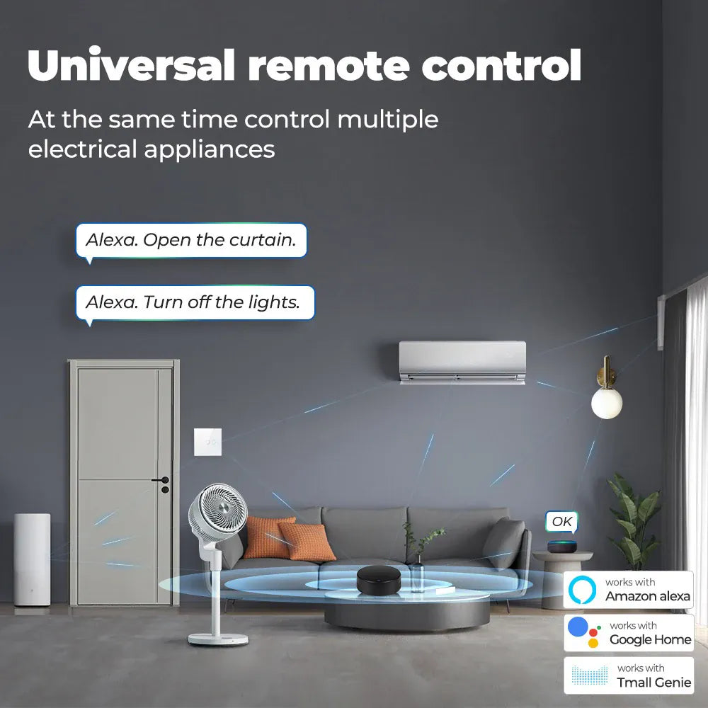 Essentialshouses WIFI Remote Control with Tuya APP Intelligent WIFI Universal Remote Control Support APP Controlling TV /Air Conditioner/Fan