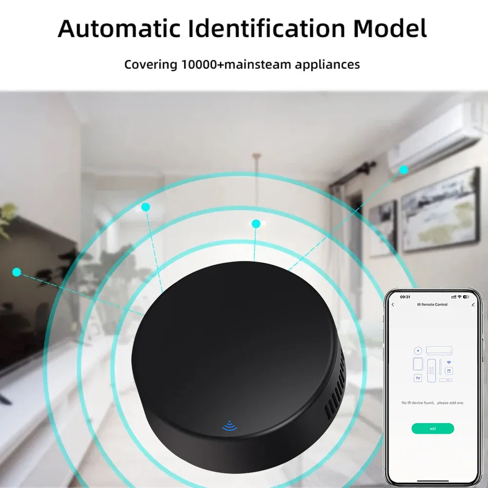 Essentialshouses WIFI Remote Control with Tuya APP Intelligent WIFI Universal Remote Control Support APP Controlling TV /Air Conditioner/Fan