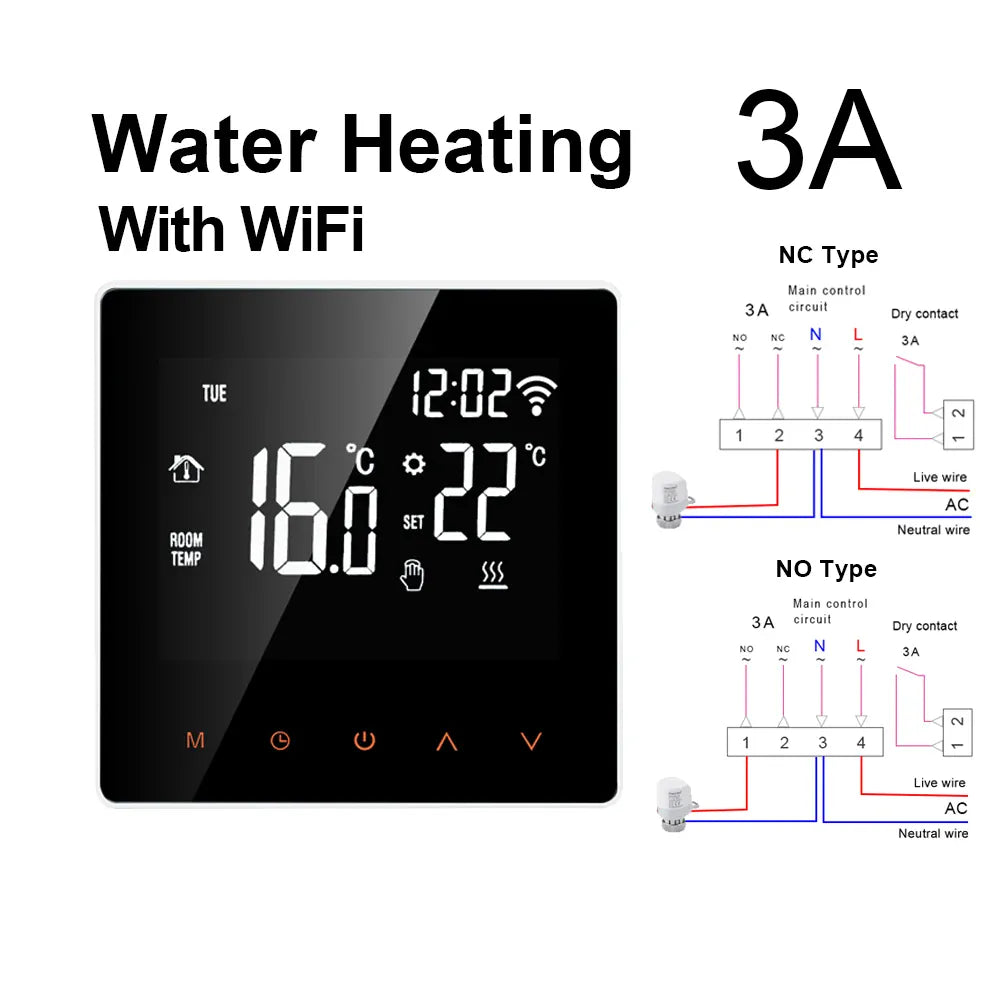 Essentialshouses WiFi Water Heating AVATTO WiFi Smart Thermostat,16A Electric Floor Heating 3A Water/Gas Boiler Temperature Remote Controller For Tuya Google Home