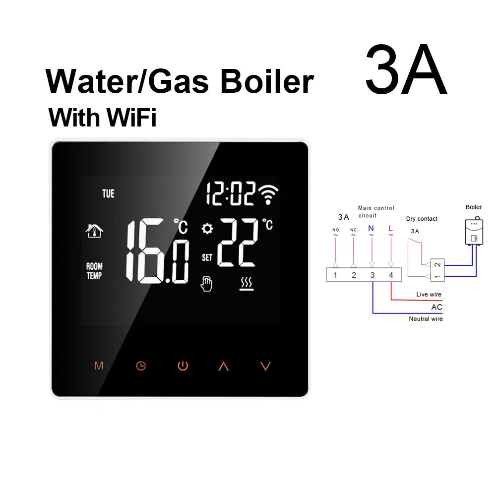 Essentialshouses WiFi WaterGas Boiler AVATTO WiFi Smart Thermostat,16A Electric Floor Heating 3A Water/Gas Boiler Temperature Remote Controller For Tuya Google Home