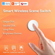 Essentialshouses Works with Tuya Zigbee Smart Wireless Scene Button Switch Remoter Multi-scene Linkage Support Alexa Goolge Home Voice Assitant