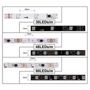 Essentialshouses WS2812B WS2815 WS2813 Individually Addressable RGBIC LED Strip WS2811 WS2812 30/60/144Pixels/Leds/m Smart Tape Light DC5V/12V