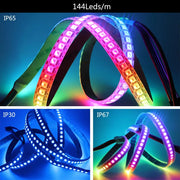 Essentialshouses WS2812B WS2815 WS2813 Individually Addressable RGBIC LED Strip WS2811 WS2812 30/60/144Pixels/Leds/m Smart Tape Light DC5V/12V