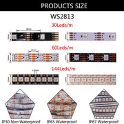 Essentialshouses WS2812B WS2815 WS2813 Individually Addressable RGBIC LED Strip WS2811 WS2812 30/60/144Pixels/Leds/m Smart Tape Light DC5V/12V