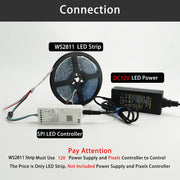 Essentialshouses WS2812B WS2815 WS2813 Individually Addressable RGBIC LED Strip WS2811 WS2812 30/60/144Pixels/Leds/m Smart Tape Light DC5V/12V