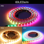 Essentialshouses WS2812B WS2815 WS2813 Individually Addressable RGBIC LED Strip WS2811 WS2812 30/60/144Pixels/Leds/m Smart Tape Light DC5V/12V