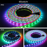 Essentialshouses WS2812B WS2815 WS2813 Individually Addressable RGBIC LED Strip WS2811 WS2812 30/60/144Pixels/Leds/m Smart Tape Light DC5V/12V