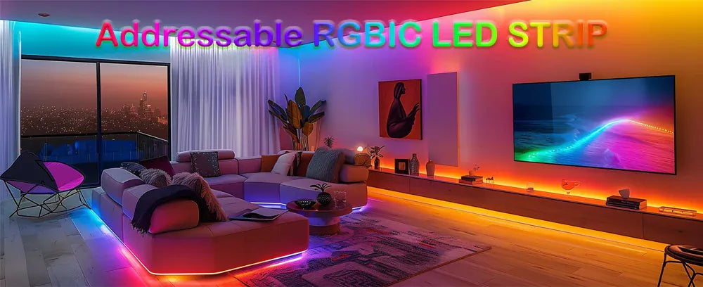 Essentialshouses WS2812B WS2815 WS2813 Individually Addressable RGBIC LED Strip WS2811 WS2812 30/60/144Pixels/Leds/m Smart Tape Light DC5V/12V