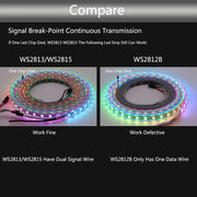 Essentialshouses WS2812B WS2815 WS2813 Individually Addressable RGBIC LED Strip WS2811 WS2812 30/60/144Pixels/Leds/m Smart Tape Light DC5V/12V