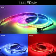 Essentialshouses WS2812B WS2815 WS2813 Individually Addressable RGBIC LED Strip WS2811 WS2812 30/60/144Pixels/Leds/m Smart Tape Light DC5V/12V