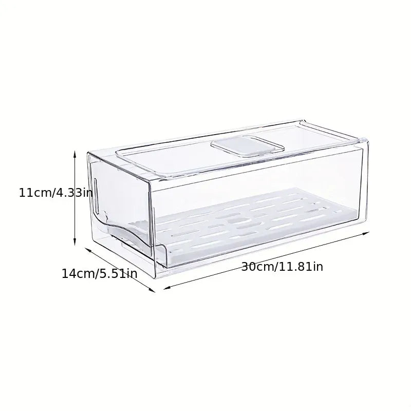 Essentialshouses xiaohao 1pcKitchen refrigerator storage box drawer type fresh-keeping box eggs and meat food frozen finishing storage box