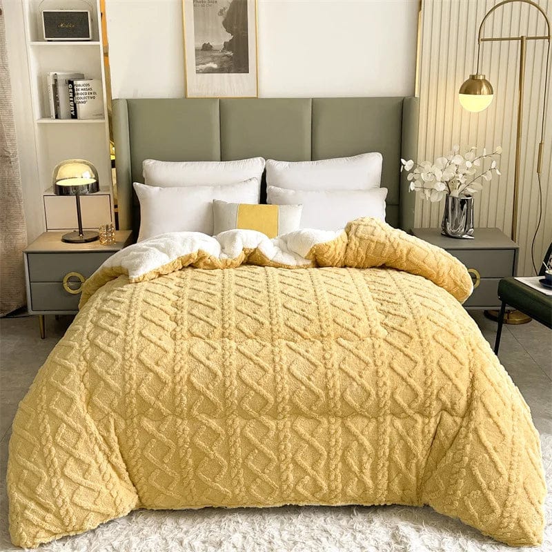 Essentialshouses Yellow 1PC / 180x220cm  4KG Super Thick Winter Warm Blanket
