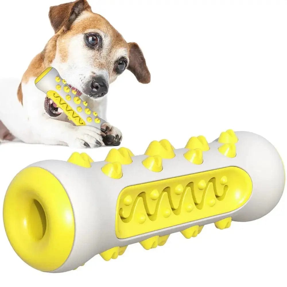 Essentialshouses Yellow Dog Teeth Cleaning Chew Toy