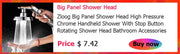 Essentialshouses Zloog 3 Modes Adjustable Silver Black Shower Head High Pressure Handheld Showers Pressurized Bathroom Showerhead Set with Hose