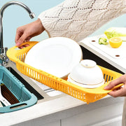 Essentials House Over The Sink Colander Strainer Basket - Wash Vegetables and Fruits, Drain- Extendable Kitchen Accessories