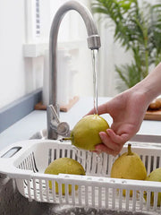 Essentials House Over The Sink Colander Strainer Basket - Wash Vegetables and Fruits, Drain- Extendable Kitchen Accessories