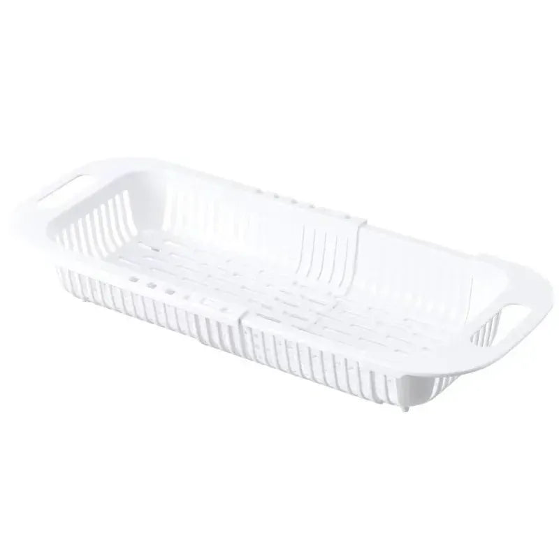 Essentials House White Over The Sink Colander Strainer Basket - Wash Vegetables and Fruits, Drain- Extendable Kitchen