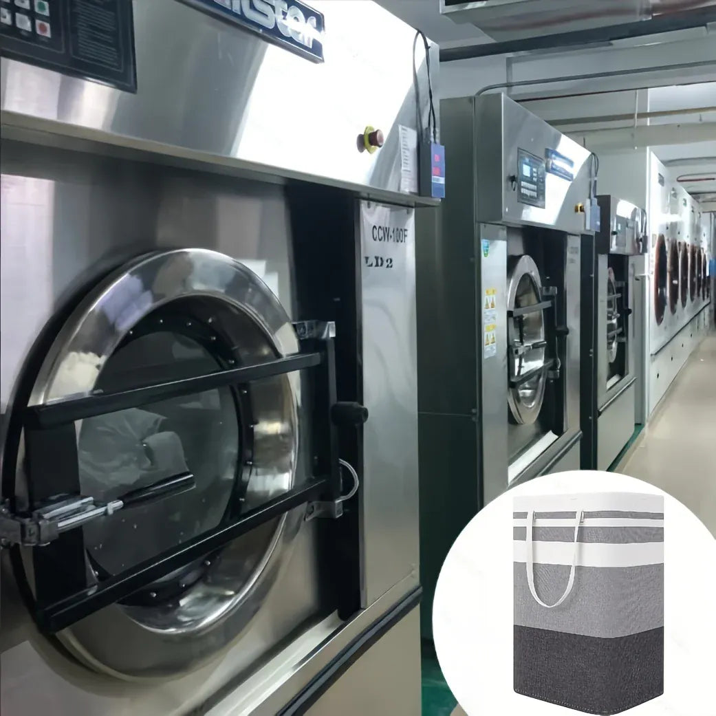 Alternate view of extra-large foldable laundry hamper with side handles