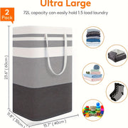 Alternate view of extra-large foldable laundry hamper with side handles