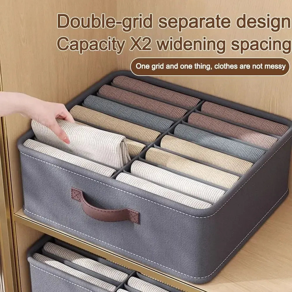 Foldable fabric drawer organizer with divided compartments