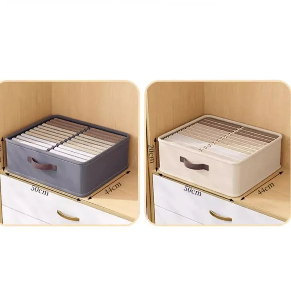 Foldable fabric drawer organizer with divided compartments