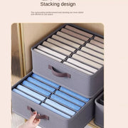 Foldable fabric drawer organizer with divided compartments