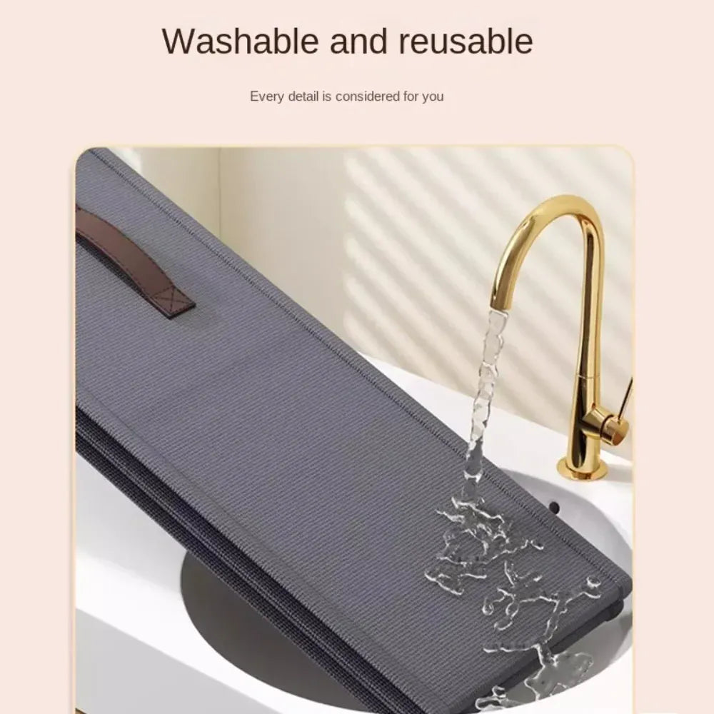 Foldable fabric drawer organizer with divided compartments