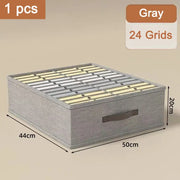 gray 24-compartment foldable drawer organizer