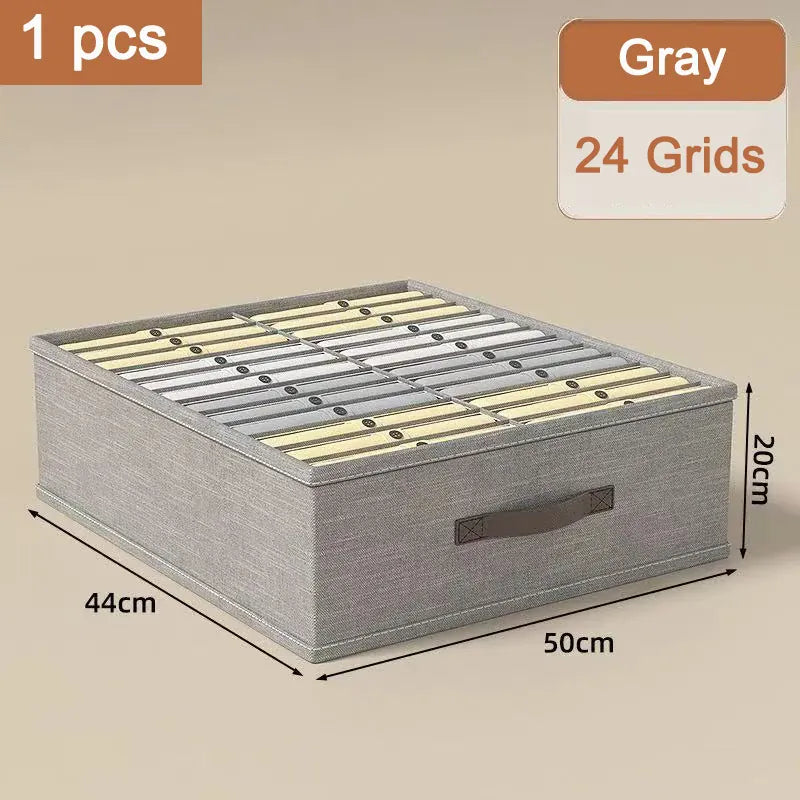 gray 24-compartment foldable drawer organizer