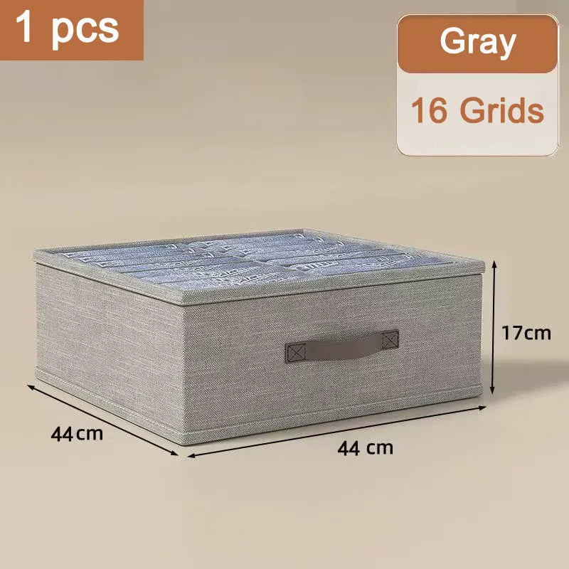 gray 16-compartment foldable drawer organizer