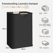 Alternate view of foldable fabric laundry basket with carry handles
