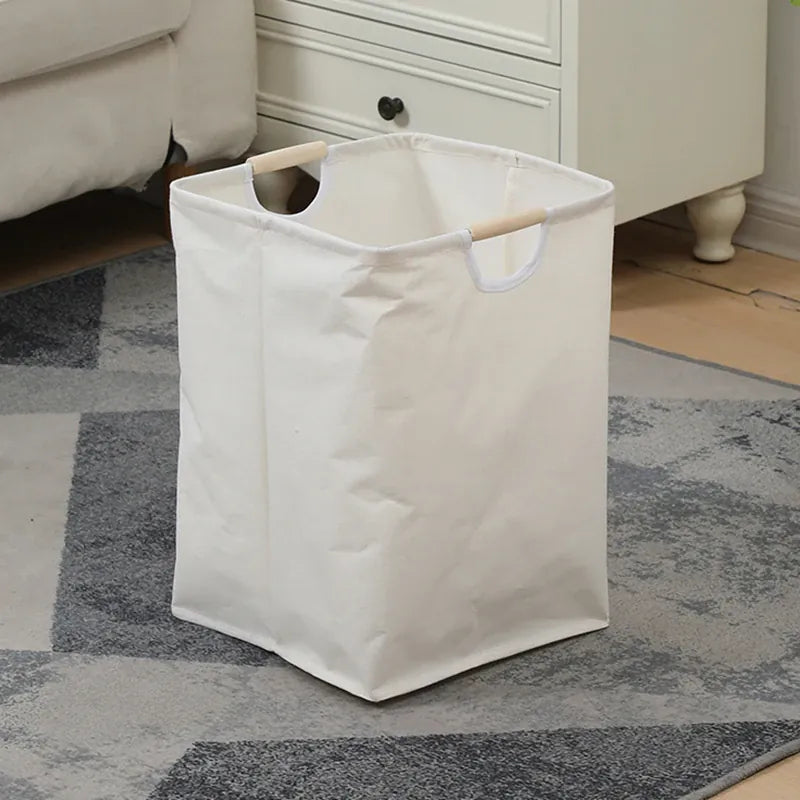 White foldable laundry basket, 30 × 30 × 40 cm
