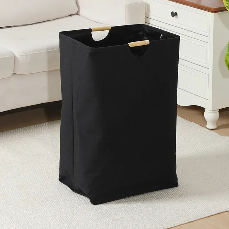 Black foldable laundry basket, 35 × 45 × 65 cm
