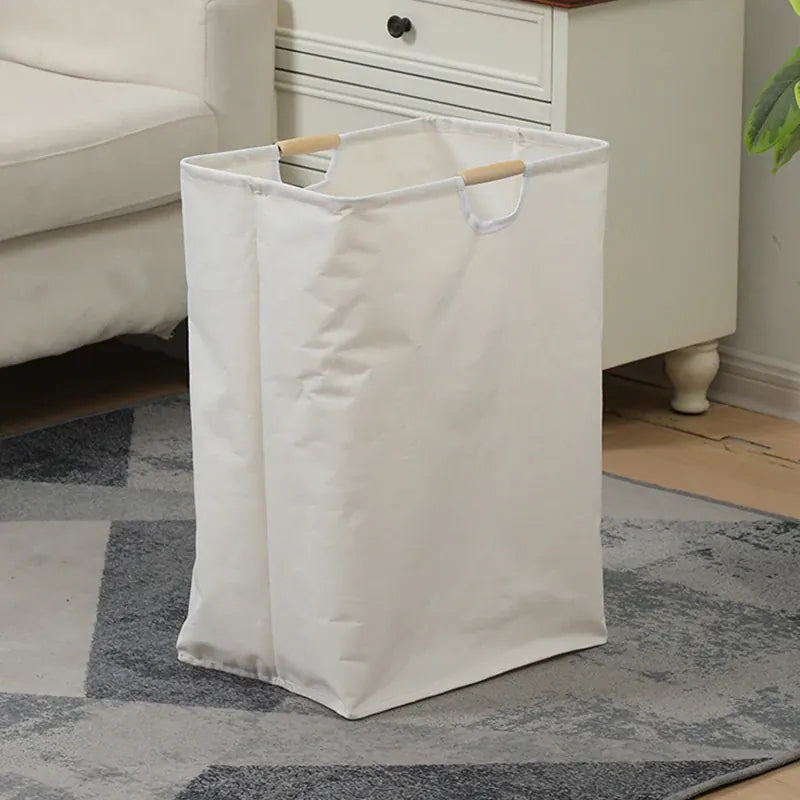 White foldable laundry basket, 35 × 45 × 65 cm