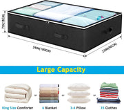 Foldable under-bed storage bag with clear viewing window