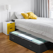 Foldable under-bed storage bag with clear viewing window