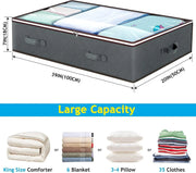 Foldable under-bed storage bag with clear viewing window