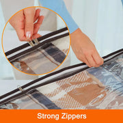 Foldable under-bed storage bag with clear viewing window