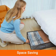 Foldable under-bed storage bag with clear viewing window