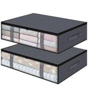 2-pack medium gray under-bed storage bags with clear windows