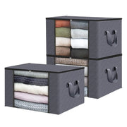 3-pack small gray under-bed storage bags with clear windows