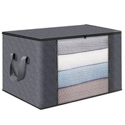 small gray under-bed storage bag with clear window