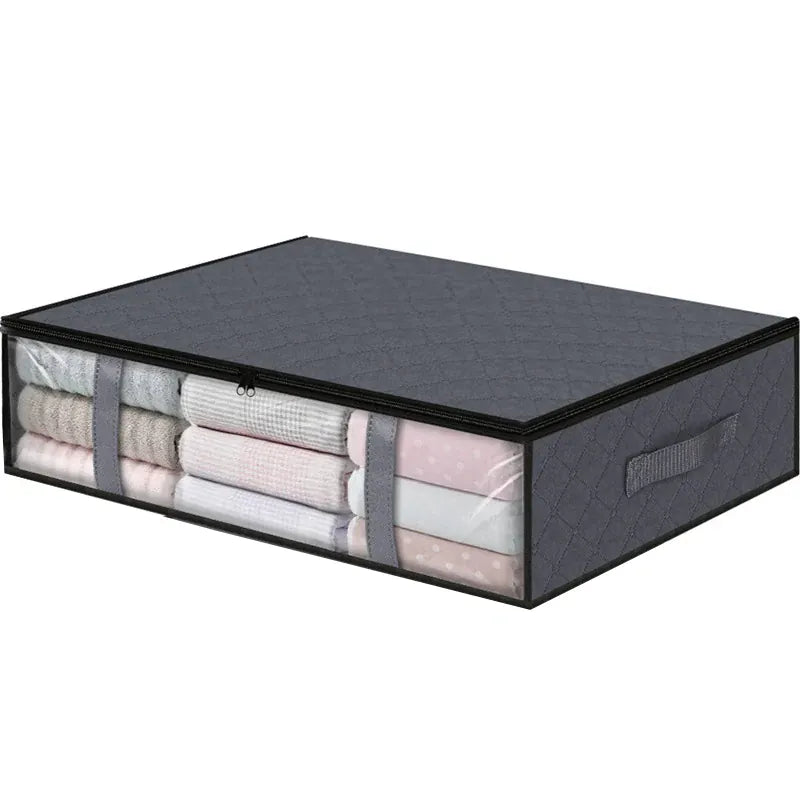 medium gray under-bed storage bag with clear window