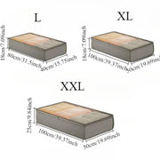 Alternate view of light green under-bed storage bin with clear window