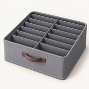 Grey drawer organizer with 14 compartments