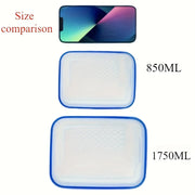 Food storage container capacity comparison showing 850 ml and 1750 ml sizes