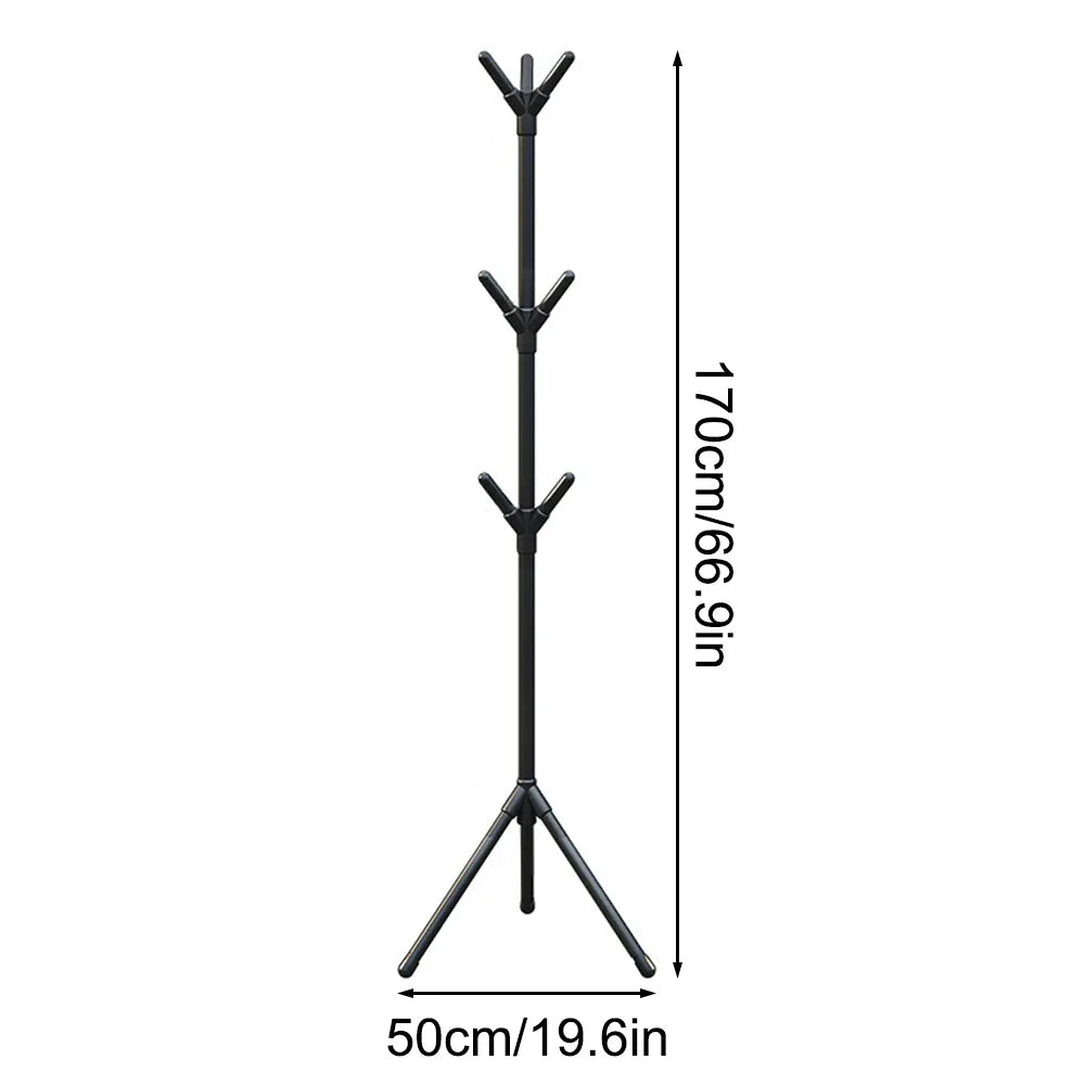 Alternate view of freestanding coat rack with multiple hooks