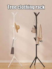 Alternate view of freestanding coat rack with multiple hooks