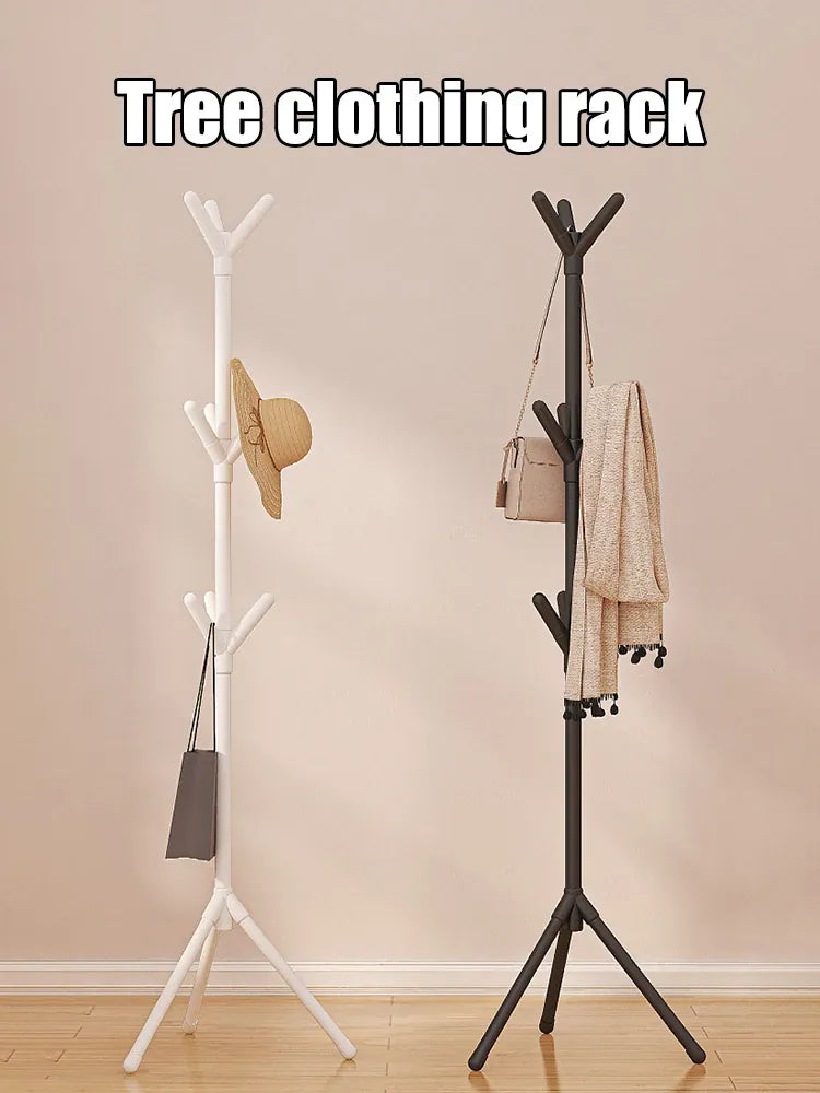 Alternate view of freestanding coat rack with multiple hooks